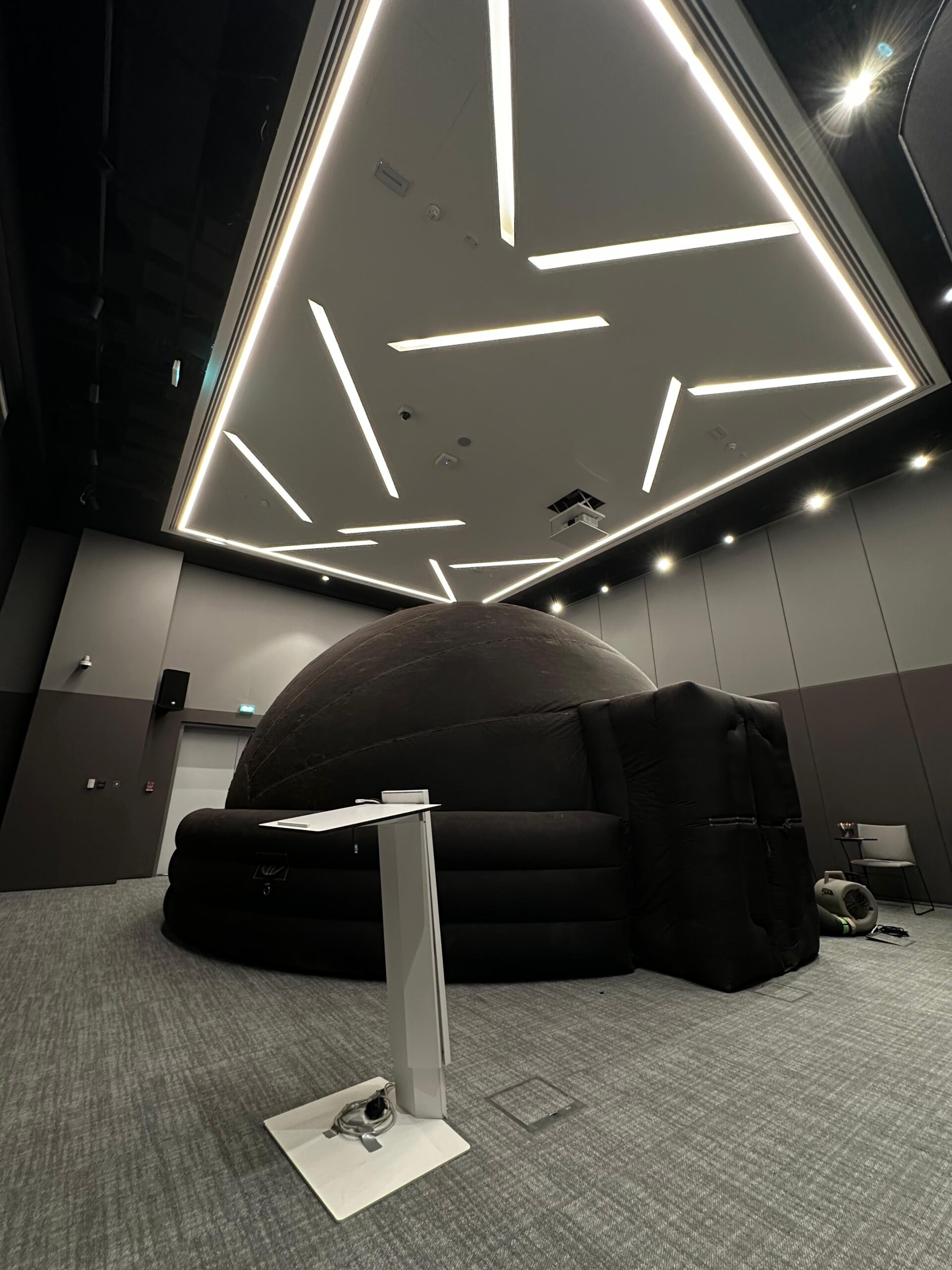 Dubai Astronomy Group inflatable planetarium set up inside a school hall